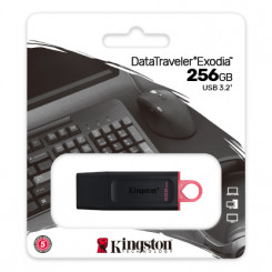 Kingston 256 GB DataTraveler Exodia - USB flash drive - 256 GB - USB 3.2 Gen 1 - black/pink